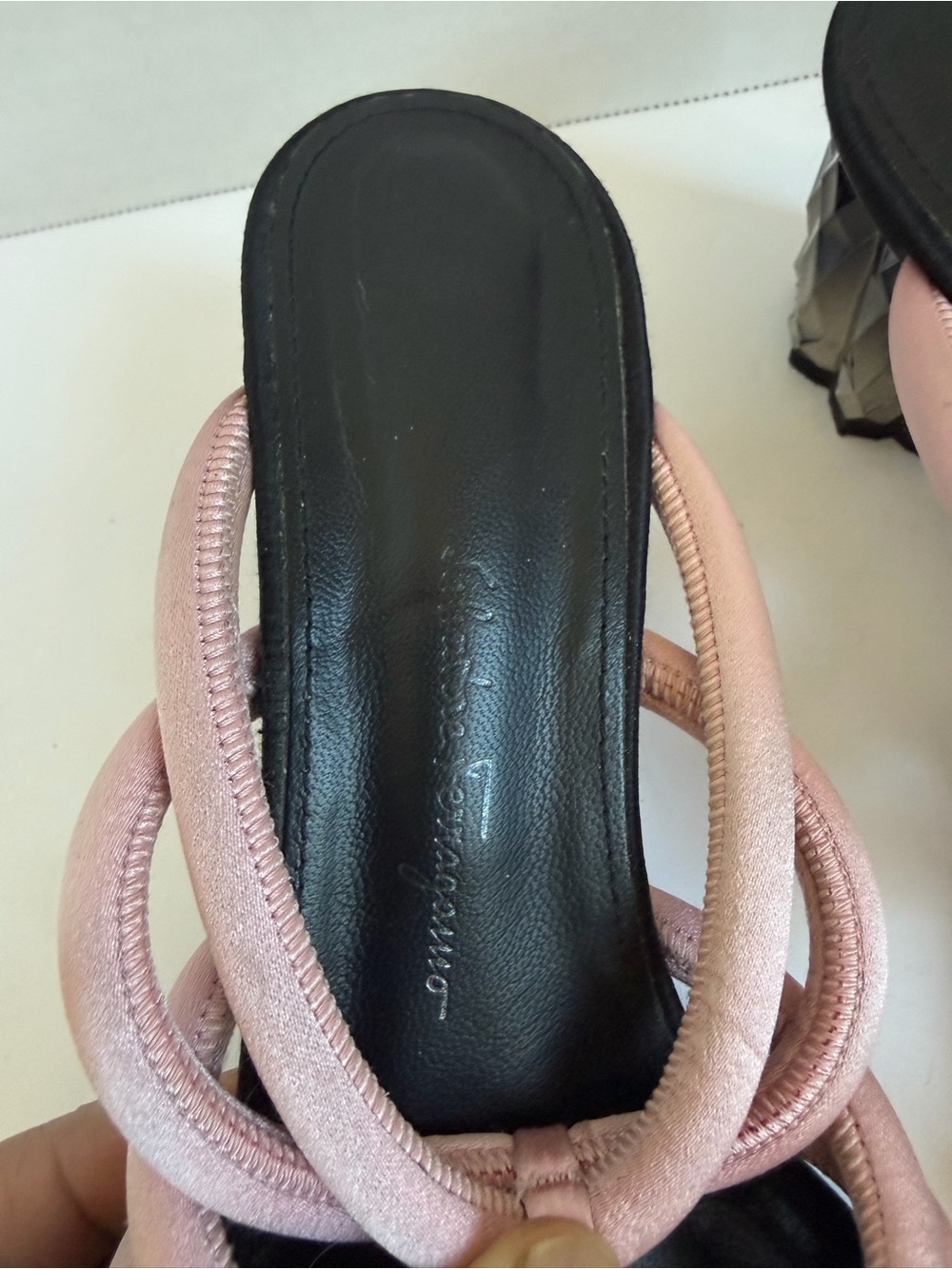 Salvatore Ferragamo Pink Multi-Strap Sculpted-Heel Sandals - Picture 3 of 7